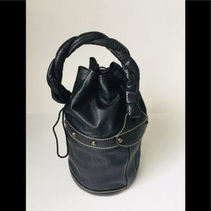 Authentic Vintage Fendi Black leather bucket bag Palazzo